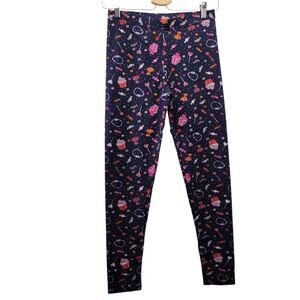 Spotted Zebra Girls  Active Stretch Colorful Blue Candy Printed Leggings XXL